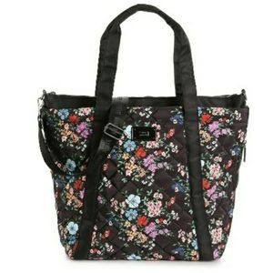 STEVE MADDEN TOTE☆BLACK/MULTICOLOR FLORA